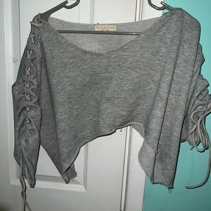 Gray Crop Top